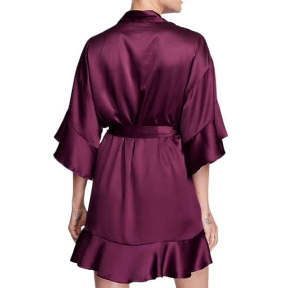 Victoria’s Secret Satin Flounce Kimono Robe M​ - Picture 2 of 7
